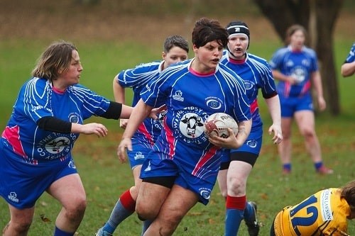 Mhairi playing for Kirkcaldy ladies rugby club