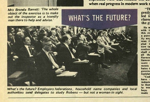 Coverage of the British Safety Council's conference held to discuss the Robens report on 6 September 1972. Photograph: British Safety Council archives