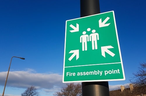 Fire Assembly Point Sign iStock georgeclerk