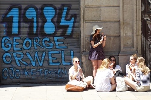 Plaza de George Orwell in Barcelona, Spain. Photograph: Wikimedia